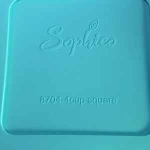 3 Sophico Silicone Blue Square Pyrex 8704 4 cup replacement lids- Brand New
